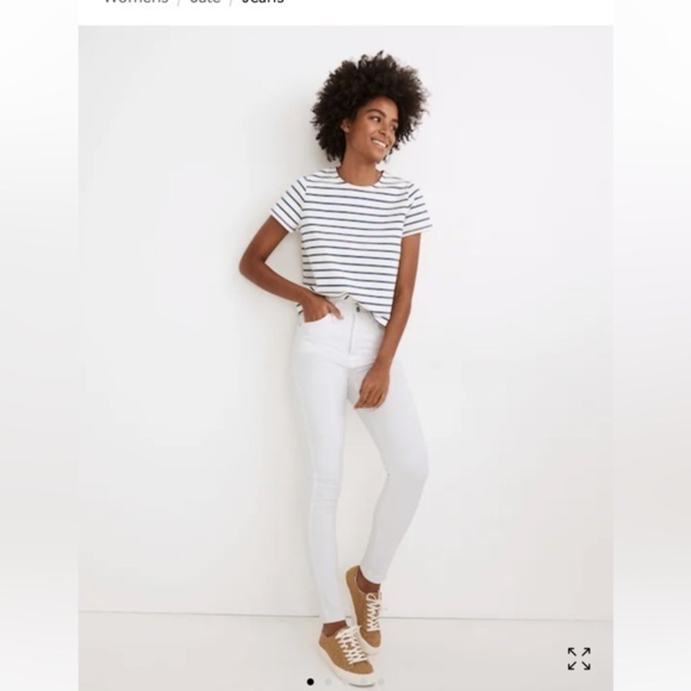 Madewell White Skinny High-Rise Jeans Size 24 10” Rise